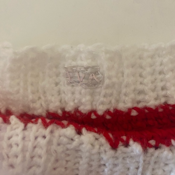 Handmade Red Crochet Shorts with White Trim - Picture 2 of 5